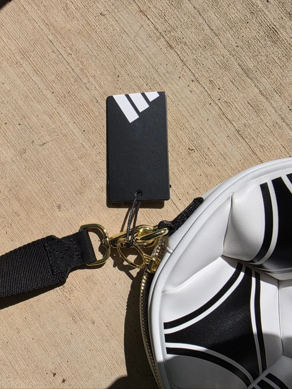 Adidas White, Black & Gold Soccer Ball Crossbody Bag Purse. NWTs.